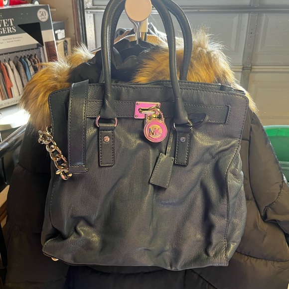 Michael Kors Blue Leather Satchel Purse - Picture 1 of 3